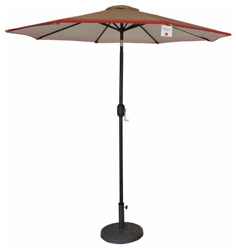 9 Premium Patio Market Umbrella Tanred Stripes Crank And Tilt