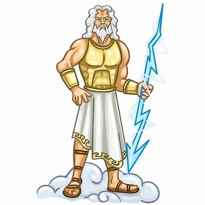 Zeus God Cartoon Clipart Drawing Poseidon Greek