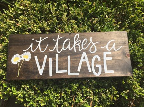 It Takes A Village Hand Painted Sign Wood Sign Sign For