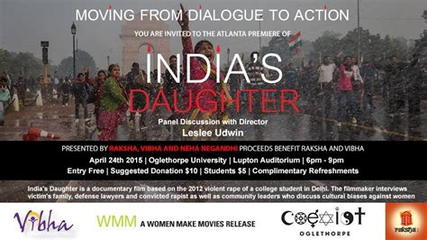 Indias Daughter Documentary Screening With Filmmaker Atlanta Dunia