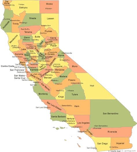 California Map By County Color 2018