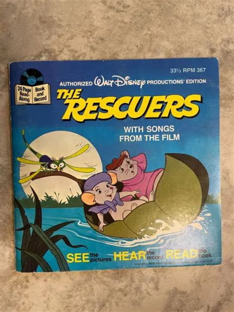 Disney The Rescuers Read Along Book And Record 367 1977 Vg 999