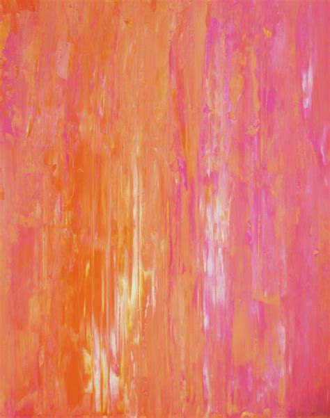 An Abstract Painting With Orange And Pink Colors