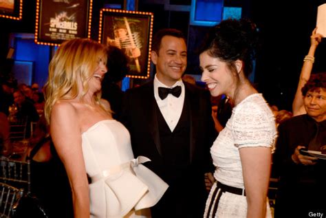 Sarah Silverman Ex Jimmy Kimmel And Hosts Fiancee Caught In Awkward