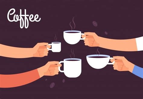 Drinking Coffee Concept Friends Drink Coffee For Breakfast In 2020