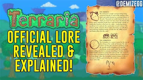 Official Terraria Lore Revealed And Explained Youtube