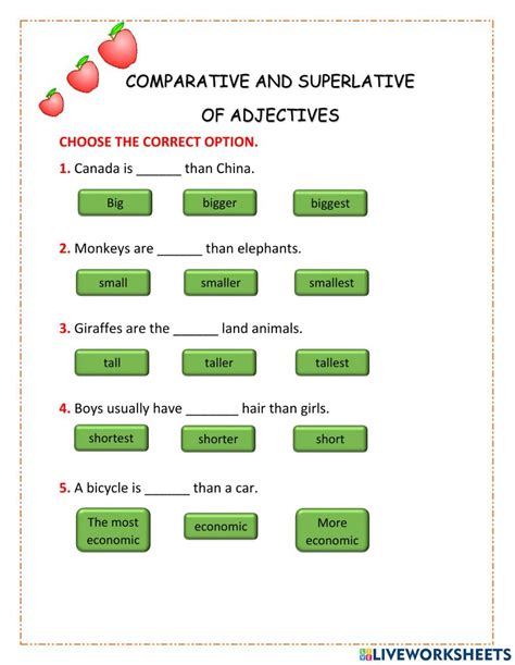 Comparatives And Superlatives Online Worksheet For Intermediate You