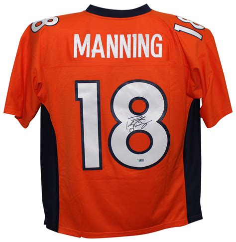Peyton Manning Signed Broncos Mitchell And Ness Orange Xl Jersey Fan
