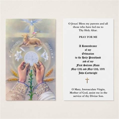 Ordination Prayer Cards Customized Catholic Prayer Cards