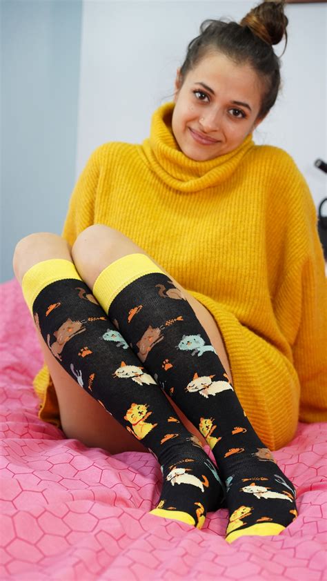 women s cute cats knee high socks set socks n socks