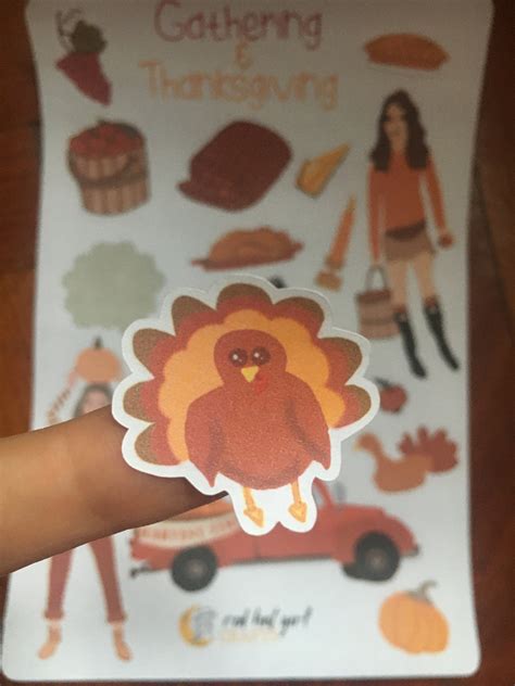 Thanksgiving Sticker Sheet Fall Autumn Doodles Planner Etsy