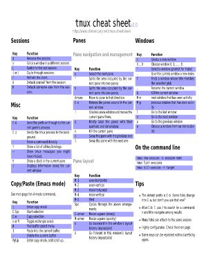 Tmux Cheat Sheet Pdf Fill And Sign Printable Template Online