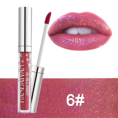 Handaiyan 7 Colors Glitter Flip Lip Gloss Metallic Lips Tint Batom