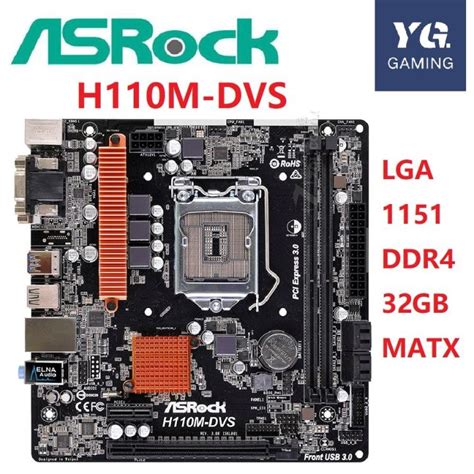 Asrock H110m Dvs Desktop Motherboard H110 Socket Lga 1151 Ddr4 32g Matx