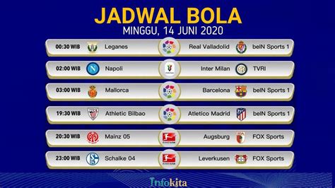 jadwal bola minggu