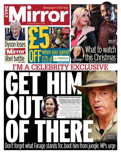 Daily Mirror Front Page 2nd Of December 2023 Tomorrow S Papers Today