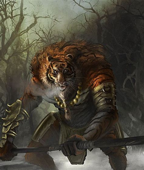 Tiger Shifter Gothic Fantasy Art Fantasy Rpg Fantasy Creatures Art