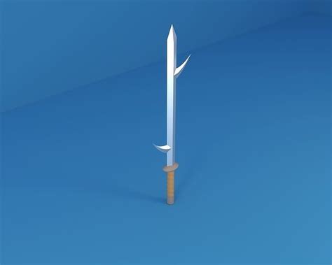 3d Model Kiba Sword From Anime Naruto Boruto Vr Ar Low Poly