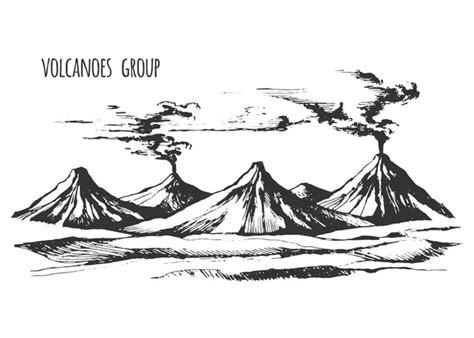 ᐈ Volcano Draw Stock Vectors Royalty Free Volcano Doodle Illustrations