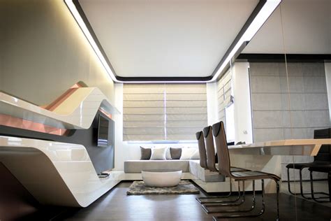 Futuristic interior design relies heavily on the home architecture. Futuristic Apartment For High Technologies Lovers | DigsDigs