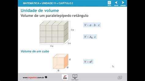2°ano Geometria Volume Do Paralelepípedo E Do Cubo Youtube