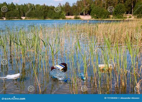 Garbage In The Lake Stock Photo Image Of Clean Garbage 72100450