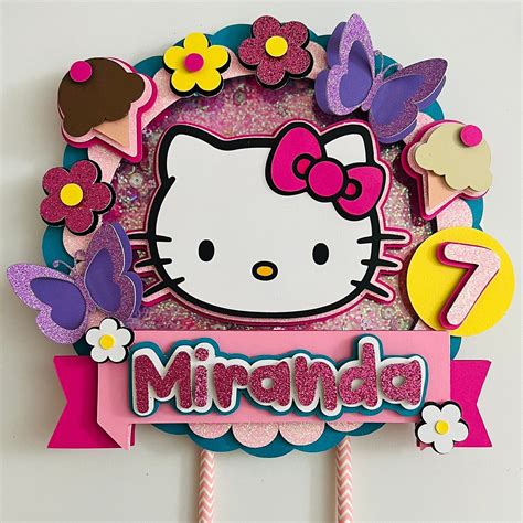 Custom Hello Kitty Cake Topper Shaker Hello Kitty Theme Party