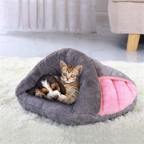 Pet Cat Dog House Kennel Puppy Cave Sleeping Bed Soft Mat Winter Warm