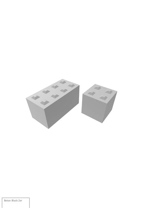 Free Stl File Concrete Block Betonblock 4er 2er 👽・3d Printable Model