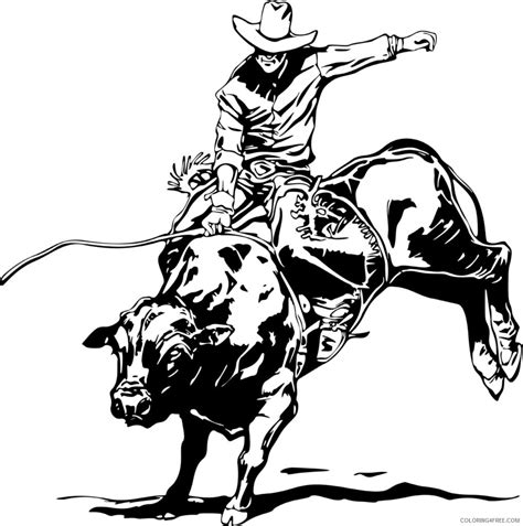 Bucking Bull Riding Coloring Page Coloring Pages