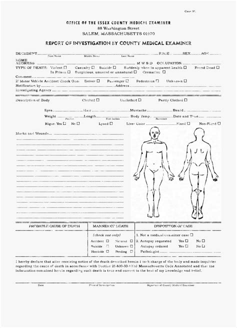 Autopsy Form Template Fill Online Printable Fillable Inside Autopsy