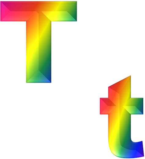 Letter T 3d Abc Alphabet Rainbow Letter T Transparent Clipart