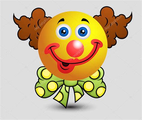 Cartoon Grappige Clown Emoji Smiley Emoticon Vectorafbeelding Door