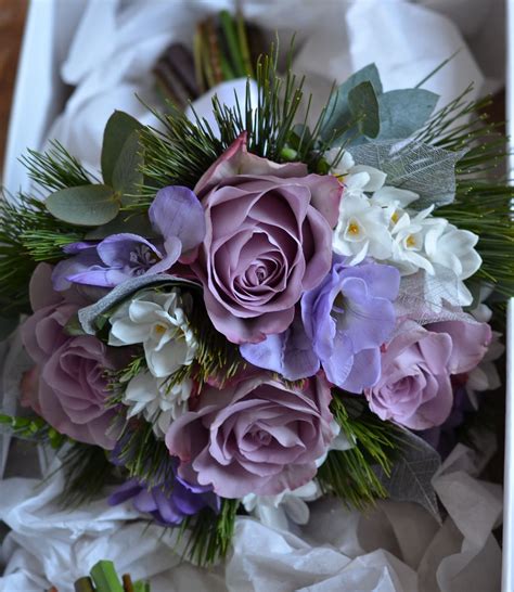 Create a magical wedding with 50+ purple and silver wedding color ideas. Wedding Flowers Blog: Lucy's Christmas Wedding Flowers ...