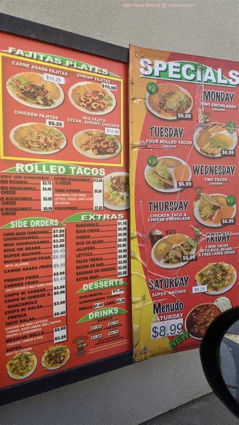 Menu At Pacos Tacos Of Ogden Restaurant Marriott Slaterville