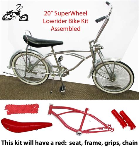 Lowrider Bike Kit With Chrome Frame And 140 Spoke Wheels