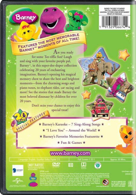 The Best Of Barney Collectors Edition 20 Years Of Sharing Caring Dvd