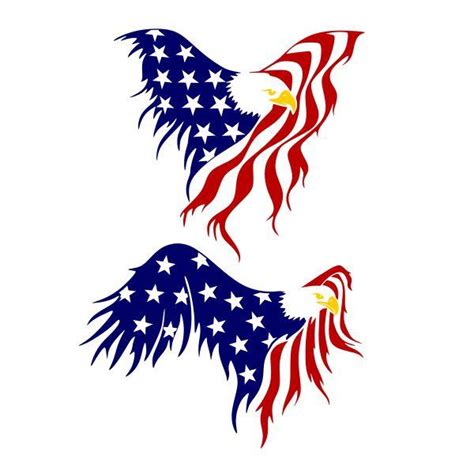 American Flag With Eagle Svg Vector Designs