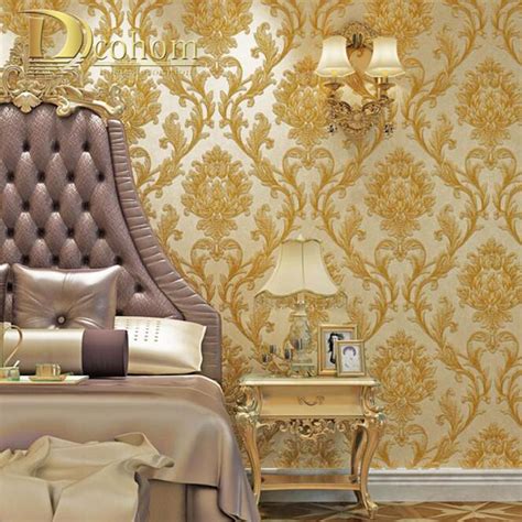 Latest wallpapers, hd images, hd backgrounds. Luxury Simple European 3D Striped Damask Wallpaper For ...