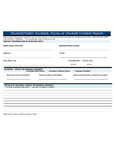 Free 10 Student Incident Report Form Samples In Pdf