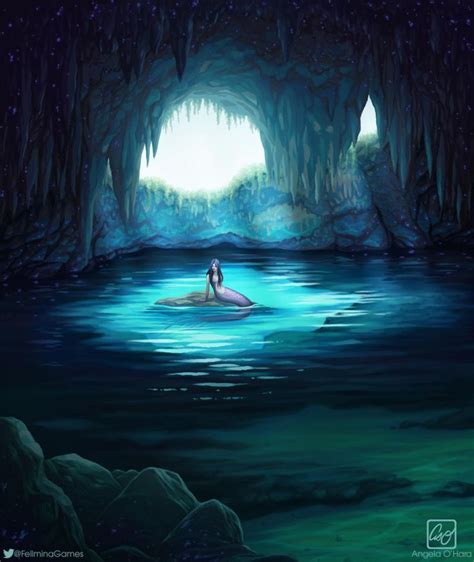 The Forgotten Cave By Angela Ohara On Deviantart Mermaid Cave