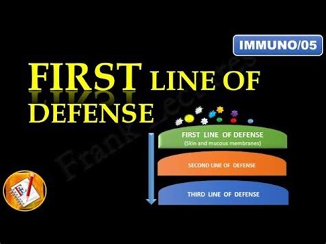 Any organization whose responsibility it is to defend against something police are the major line of defense against crime • syn prevention is the first line of defence in the fight against infection. INNATE IMMUNITY - First Line of Defense ((FL-Immuno/05 ...