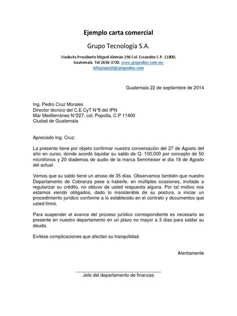 Ejemplo Carta Comercialdocx Buenos Aires Guatemala Prueba