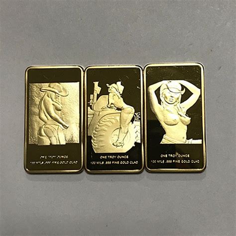 3 Pcs The Sexy Beauty Coin Set 24k Real Gold Plated Sex Girl Women For Lover Sex Collectible 50