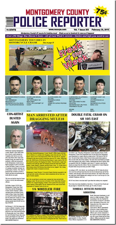 MCPR ISSUE 203 ON NEWS STANDS NOW - Montgomery County Police Reporter