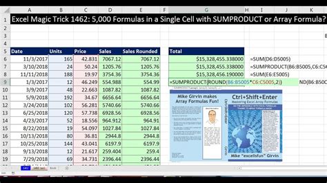 Excel Magic Trick 1462 5000 Formulas In A Single Cell With Sumproduct