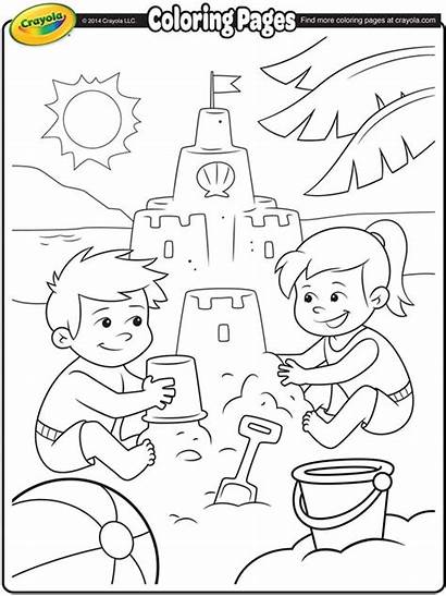 Coloring Beach Crayola Fun Pages Sand Castle