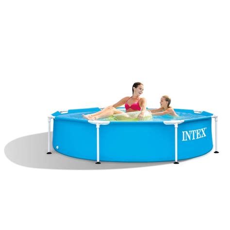 Intex 8 Ft X 8 Ft X 20 In Metal Frame Round Above Ground Pool In The