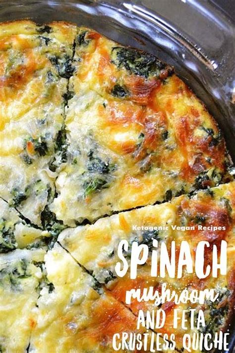 Just start checking it at 45 minutes. Spinach Mushroom and Feta Crustless Quiche | Crustless ...