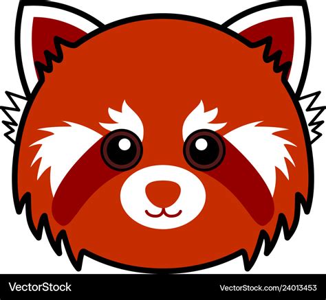 Cute Red Panda Animal Faces Royalty Free Vector Image